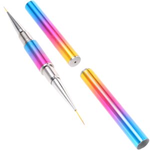 Vaguelly 1Pc Colorful Nail Art Drawing Pen Dual Head Manicure Tool for Easy Carving and Plotting for Nail Salon and Home Use Lightweight and Portable Nail Accessory