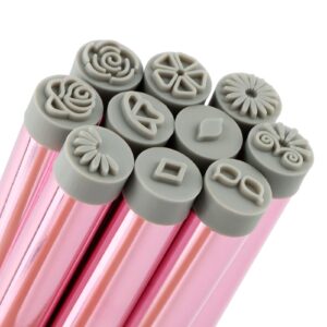 10Pcs Nail Art Stamp Pen Set>Nail Flower Design Stamping Pens>DIY Nail Art Design Tools>Floral Pen Brush for Creative Home Manicures for Women & Girls Home Manicure Beginner DIY Salon Manicure