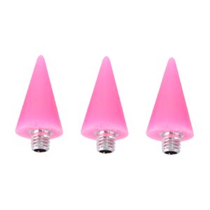 WOFASHPURET 3Pcs Pink Acrylic Dotting Pen Replacement Heads for Nail Art Dual Ended Rhinestones Picker Wax Tip Manicure Tools for Nail Designs Crafts