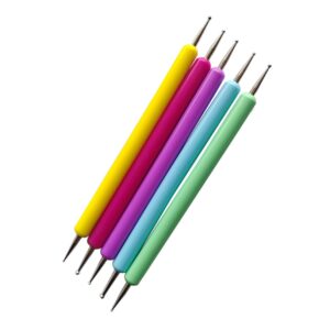 Ipetboom 5pcs Dotting Tool Nail Design Tools Nail Art Instruments Nail Art Pens Macaron Kit Manicure Painting Tools Painting Supplies Double Head Drilling Pen Set Drill Pen Plastic
