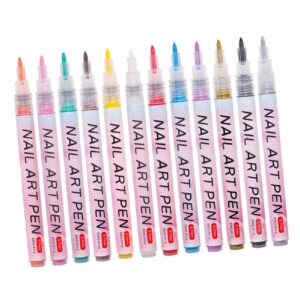 ARTSEWPLY 12Pcs Nail Art Pens Lightweight Graffiti Pens for DIY Nail Art Easy to Use for Beginners Professionals for Intricate Designs Patterns Nails
