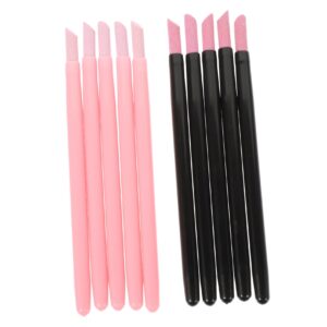 Housoutil 2 Sets Nail Polish Pens One-end Dead Skin Remove Pens Practical Repair Pens Nail Buffer Pen for Manicure Cuticle Pumice