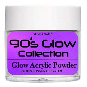 SHEBA NAILS Glow In The Dark Acrylic Powder 90s Flash Back – 1OZ. – Boo-Ya