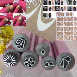 Nail Art Stamp Pen Set for Girls and Women DIY Gel Nail Pens Art Paint Stamper Dotting Tool Graffiti French Tip Maker Stencil Manicure Pen Nail Design Tool Art Decorations Set (6PCS)