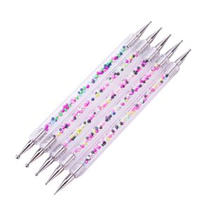 Mipcase Manicure Dotting Tools 5pcs Nail Point Pen Acrylic Rods Rhinestones Picker for Nail Art Suitable for Home Professional Use