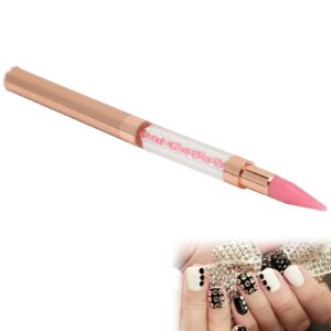 Double sided Dotting Pen, Double sided Rhinestone Dotting Pen Wax Tip Rhinestone Pick up Tool Dotting Pen Manicure Nail Art Tool Nail Art DIY Decoration Tool (Pink)