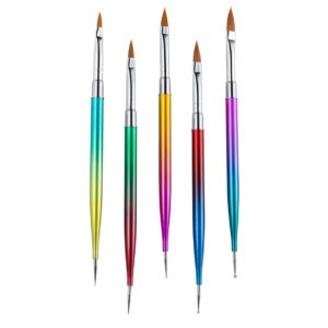 minkissy 5pcs Gradient Rod Nail Art Pen Set Gel Nail Light Manicure Tool Pen Diy Tools