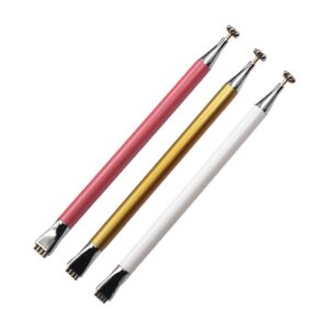 Beatifufu 3pcs Double Head Flower Design Plum Pens Nail Art Tools for 3d Cat Eye Gel Polish