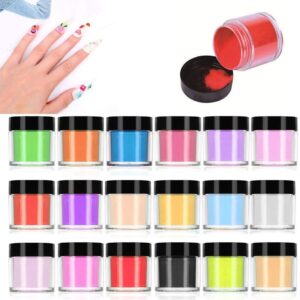 Acrylic Powder> Chouwow Nail Acrylic Powder Collection 18 Fruity Colors Sets for Art Rhinestones Decoration> Multicolor Nail Powder with Monomer Use