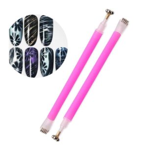 Generic Nail Art Magnet Pen Plum Blossom Magnet Pen Cats Eye Gel Double Head Nail Beauty Art Tool 1Pc>white