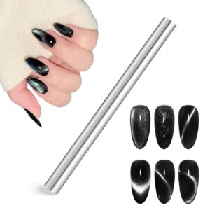 Ptwola Cat Eye Nail Polish Tool Double-head Cylindrical Nail Pens Stick Large Size Professional 3D Cat Eye Gel Polish Art Tool for Home DIY Salon Studio Nails Design Learners