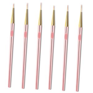 Ipetboom 6pcs Nail Art Liner Pens Rose Pen Set Portable Nail Design and Manicure