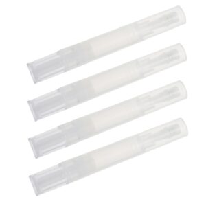 Housoutil 4pcs Cuticle Oil Pen Set Nail Growth Oil Pen Smooth Silicone Tip Empty Lip Makeup Pen Makeup Liquids Applicator