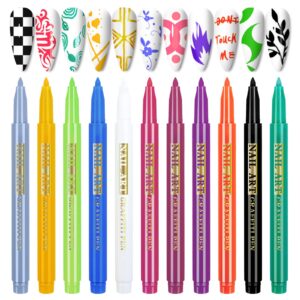 12 Color Nail Art Pens Set>3D Nail Polish Pens Nail Polish Design Kit Point Graffiti Dotting Liner Pen Sets Nail Art Painted Pen Drawing DIY Nail Graffiti Pen Set for Girls Ladies