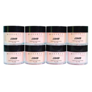MakarttPro Professional Acrylic Cover Powder Set – Luxury Collection – Warm Tone Set 8pcs 2 oz Acrylic Cover Powders