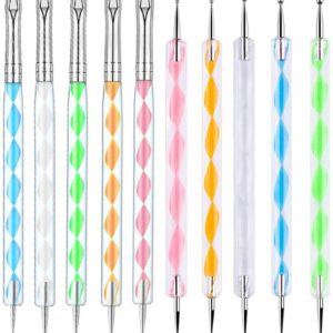 Nail Art Dotting Brushes Set, Yagugu 5Pcs Nail Art Brushes kit and 5Pcs 2 Way Dotting Pen Tool for Rock and Mandalas Painting Salon at Home DIY Manicure