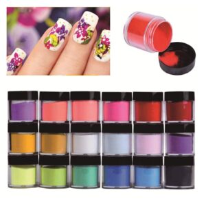 Acrylic Powder> 18 Colors Nail Acrylic Powder Sets Art Tips UV Gel Powder Design Decoration 3D Manicure