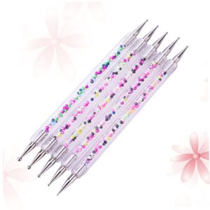 SOIMISS Manicure Pen 5pcs Nail Pen Rhinestones Nail Art Design for Professional Home Use