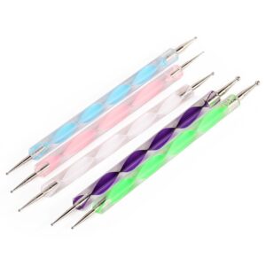 5 X 2 Way Marbleizing Dotting Pen Set for Nail Art Manicure Pedicure