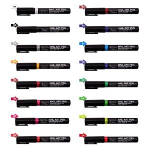 One Step Gel Nail Polish Pen 16Pcs Nail Art Pen Set 3D Nail Polish Pen Nail Art DIY Polish Pen