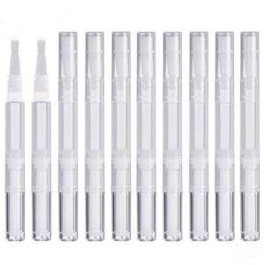 AyeVision SUEIANNMN 20Pcs Transparent Twist Pens,3ml Nail Twist Pens Empty Transparent Nail Oil Pen with Brush Empty Cuticle Oil Pen Cosmetic Container Pen for Lip Gloss Eyelash Growth Liquid