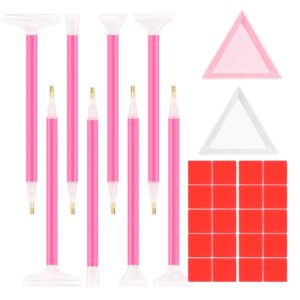 30PCS Rhinestone Picker Tool 8pcs Acrylic Rhinestones Pen Applicator Dual-Ended DIY Nail Art Dotting Pens Wax Tips with 2 rhinestone storage Tray and 20 Clay Nail Art Tools