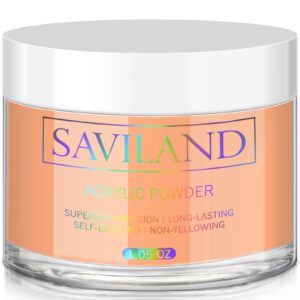 Saviland Orange Acrylic Powder – 1oz Professional Color Acrylic Nail Powder for Acrylic Nails Extension> 3D Nail Art Acrylic Polymer Powder> No Need Nail Lamp
