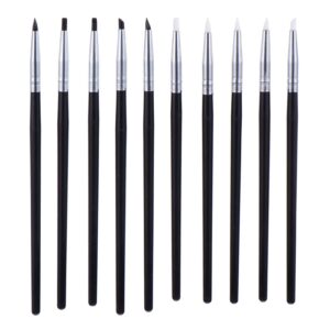 EXCEART Nail Art Sculpture Pen 10pcs Embossing Dotting Carving Manicure Tools Silicone for Nail Lovers