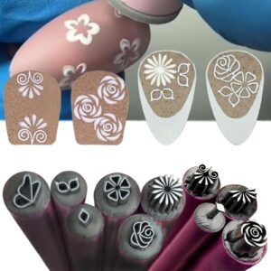 Nail Art Stamp Pen Set for Women Girls – 10pcs Flower and Graffiti Dotting Tools With Simple Design>Easy to Use for Home DIY Nail Art