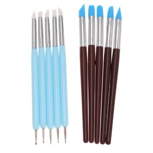 Gatuida Diy Nail Art Tools 10-piece Silicone Set: Dotting Pen Carving Tools Nail Liner Painting Pen Accessories