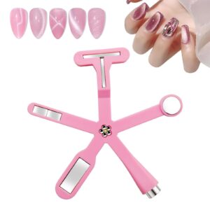 Pink 6-in-1 Nail Art Cat Eye Magnet Cat Eye Gel Nail Polish>Versatile Cat Eye Magnet for Nails>Nail Magnet Tool Nail Magnets Supplies for Nail Art Cat Eye Magnet>Good Magnetic Properties Tool