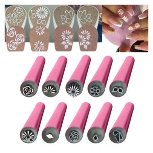Nail Art Stamp Pen Set>Flower Shape Nail Stamp Pen>DIY Nail Art Pen Nail Design Tool>Nail Art Stamp Pen Nail Dot Tool>Various Patterns Nail Stamp Plates>DIY Nail Art Pen Set for Women Girls Home(