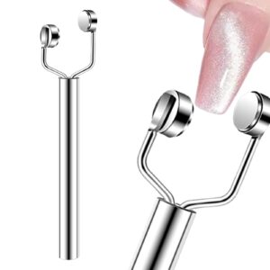 YECERALA 1 PCS Silver Nail Art Magnets For Cat Eye Nails Designs Tools Double-Head 3 In 1 Cat Eye Magnets Pen Sticks For Nails Polish Magnet For Magnetic Gel Polish Cat Eye Nail Magnet Wand Tools
