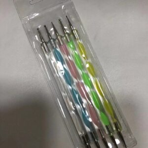 2 Way Nail Art Design Dot Pen UV Gel Painting Drawing Polish Brush Dotting Tools Set, Embossing Stylus for Painting (5PCS)