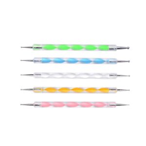 Nail Art Dotting Tools, 130mm Professional Set of 5 Different 2 Tips Swirl Tools for Nail Art or Embossing Pattern Clay Sculpting(5pcs/Set)