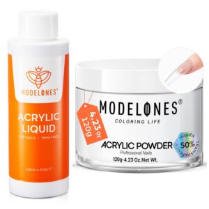modelones Monomer 4 oz & Clear Acrylic Powder 4.23oz