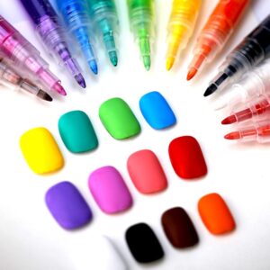 12 Colors Nail Art Pens Set>Waterproof Nail Polish Pens Quick Dry Acrylic Nail Art Painting Pen with Soft Bristles Pen Nib Nail Graffiti Dotting Drawing Pen Liner Brush (12 Pcs Regular Color)