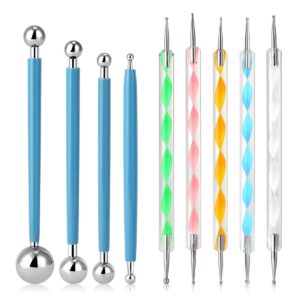 Magicfour Dotting Tools, 9 Pack Dotting Pen Tools Ball Dotting Tool Set Painting Dotting Tools for Rock Pottery Clay Painting Nail Art DIY Craft