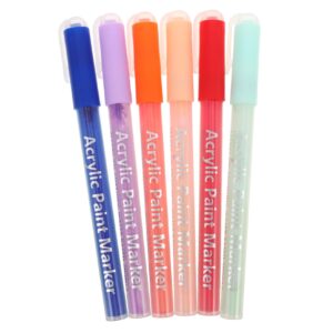 WRITWAA 6Pcs Nail Art Liner Paint Markers Vibrant Colors for Precision Drawing Designs Quick Cleaning for DIY Crafts Manicure Decoration Tools