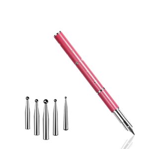 Nail Art Calligraphy Pen Set with 5 Replacement Heads>Diamond Crystal Dotting Pen for Nail Art>DIY Nail Art Designs Drawing Brush Pen Nail Art Beauty Tool