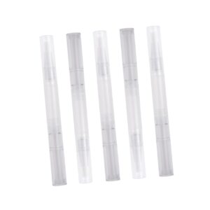 OHPHCALL 5pcs 3ml Nail Polish Empty Bottles with Brush Tip Ideal for Nail Cuticle Oil