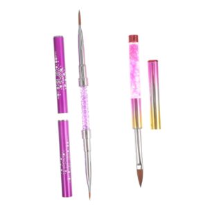 Healeved Flexible Nail Gel Brush Double-ended Nail Art Marker Nail Flower Painting Tool Professional Manicure Drawing Pens