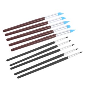 Gatuida Silicone Nail Carving Pen Set 10pcs Manicure Tools Nail Art Carving Brush Kit Multi-function