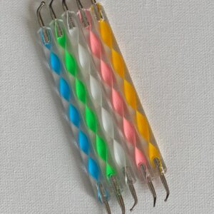 Set of 5 Curved Tips Dotting Tool, Bent Assorted Dot Sizes Boho Decor Art Nail Art Spiral Ribbon, Dot Tool, Dotting Tool Set