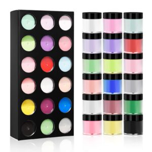 LXIANGN Acrylic Powder Color 18 pc Colors Acrylic 3D Nail Art Tips Design Powder Dust Dipping Nails Powder for Nail DIY Tips Decoration