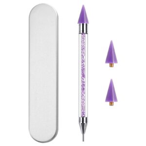 Rhinestone Picker Tool Dotting Pen with 2 Wax Tips, Wax Pencil for Rhinestones, Crystal Diamond Pickup Tool Gem Jewel Applicator, Rhinestone Tool for Crafting Bedazzling DIY Nail Art