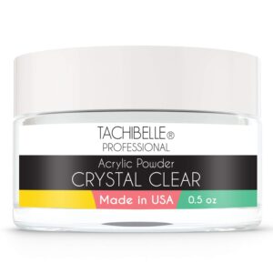 Tachibelle Professional Acrylic Nail System Acrylic Powder> 0.5 oz. Made in USA. Used in Professional Salons. (Crystal Clear 0.5oz)