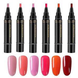 Generic Nail Art Pens – 6 Colors | Gel Nail Polish Pens | Professional Nail Varnish Nail Tools
