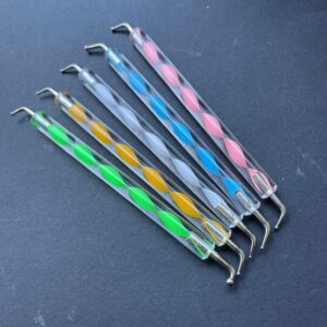 Set of 5 Mandala Curved Dotting Tool Pen Stylus Bent Assorted Dot Sizes Boho Decor Art Nail Art Spiral Ribbon