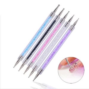 5pcs 2 Diamond Art Pen Nail for Nail Art Nail Point Pen Nail Art Dotting Pen Dotting Tools Nail Art Nail Dotting Pen Gems Studs Picker Manicure Tools Template Crystal